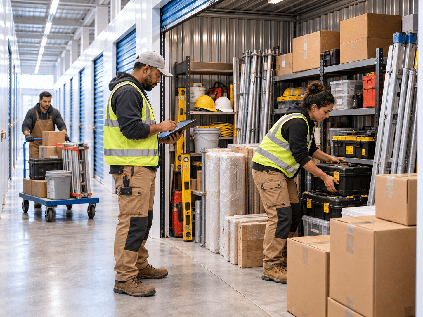 Self storage para construtoras: equipamentos e materiais entre obras